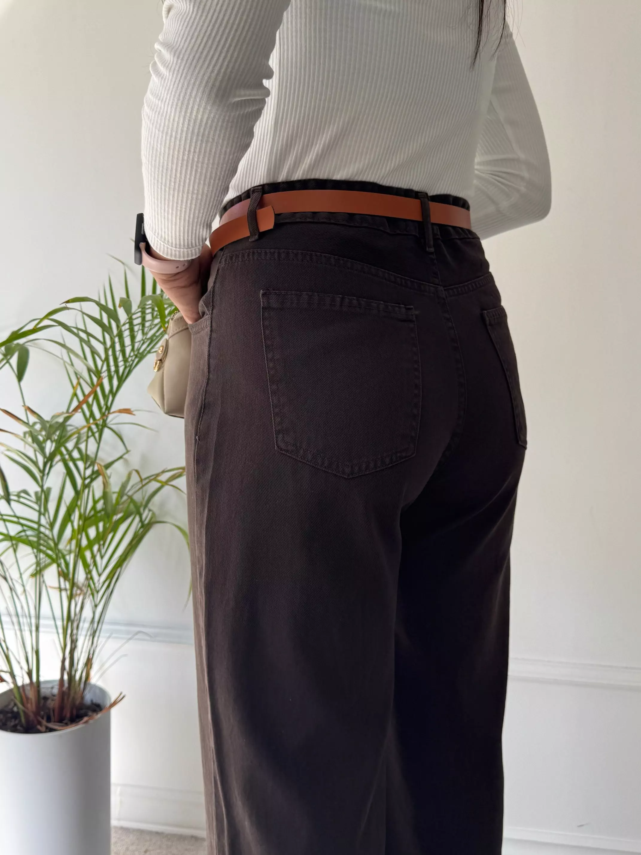 شلوار کتان نیم بگ